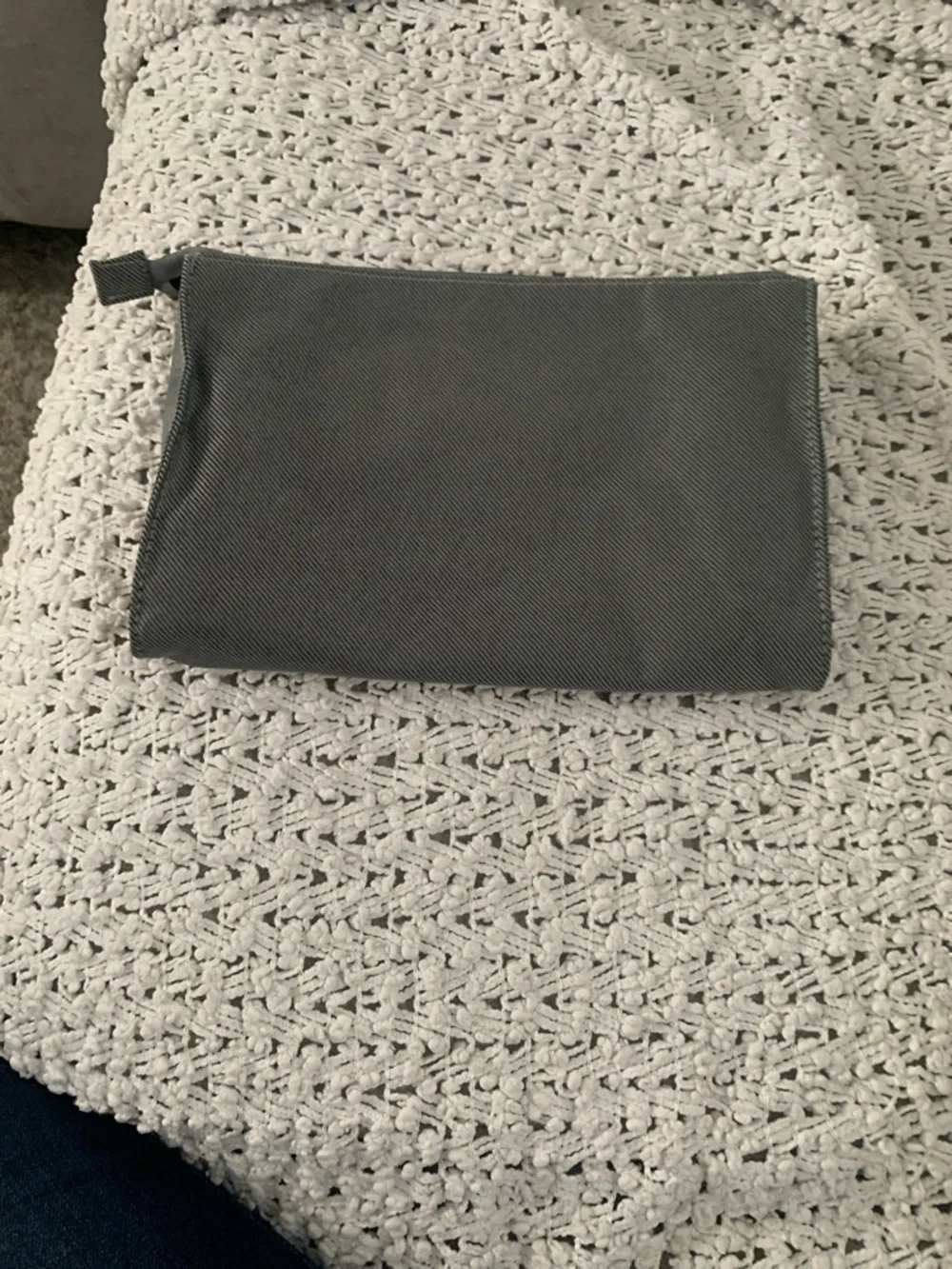 BVLGARI Emirates Gray Canvas and brown Flap Cosmetic Pouch